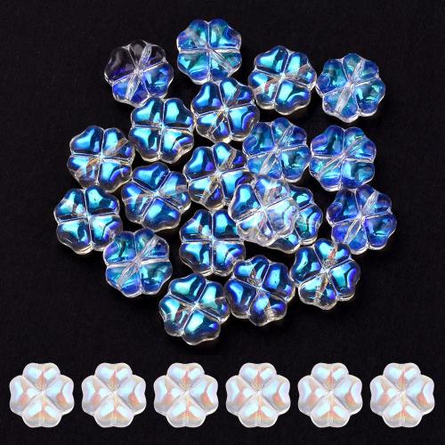 Fashion Glass Beads Flower AB color plated DIY Sold By Bag