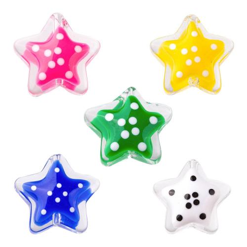 Fashion Glass Beads Star DIY mixed colors Sold By Bag