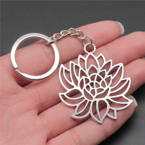 Zinc Alloy Key Clasp with Iron Flower plated fashion jewelry silver color nickel lead & cadmium free Sold By PC