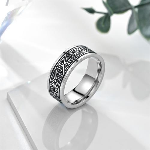 Палец кольцо из нержавеющей стали, Нержавеющая сталь 304, Другое покрытие, ювелирные изделия моды & разный размер для выбора, серебряный, размер:7-13, продается PC