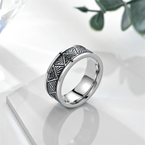 Stainless Steel Finger Ring, 304 Stainless Steel, plated, fashion jewelry & different size for choice, silver color, US Ring Size:7-13, Sold By PC