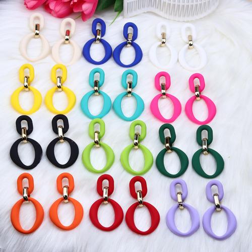 Acrylic Jewelry Earring, stoving varnish, fashion jewelry & for woman & hollow, more colors for choice, 67x35mm, Sold By Pair