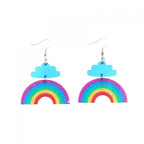 Acrylic Jewelry Earring with Zinc Alloy painted fashion jewelry & for woman Sold By Pair