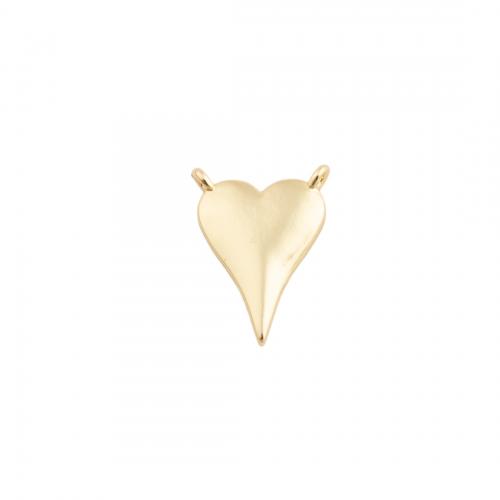 Brass srdce přívěsky, Mosaz, módní šperky & unisex & double-hole, zlatý, nikl, olovo a kadmium zdarma, 14.50x11mm, Prodáno By PC