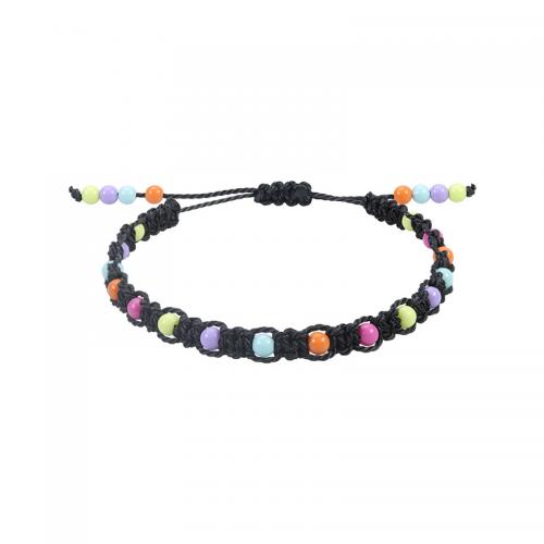 Fashion Create Wax Cord Bracelets, with Resin & Tibetan Style, handmade, fashion jewelry & adjustable & different styles for choice, more colors for choice, Length:Approx 14-26 cm, Sold By PC
