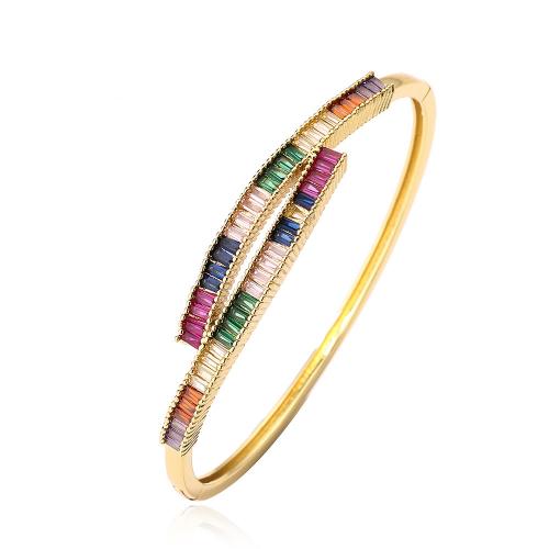 Brass Bracelet & Bangle, plated, Adjustable & micro pave cubic zirconia & for woman, more colors for choice, Sold By PC