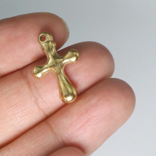 Stainless Steel Cross Pendants 304 Stainless Steel plated DIY golden Sold By PC