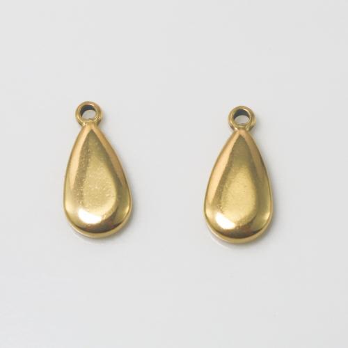 Stainless Steel Pendants 304 Stainless Steel Teardrop plated DIY golden Sold By PC