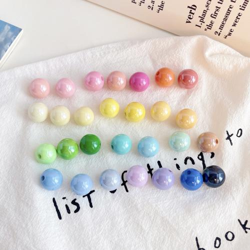 Akryl smykker perler, Runde, ovntørrende lak, du kan DIY, flere farver til valg, 17mm, Ca. 200pc'er/Bag, Solgt af Bag