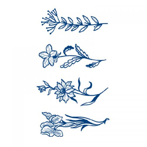 Pegatinas para tatuajes, Papel, diferentes patrones para la opción, azul, 120x70mm, 10PCs/Grupo, Vendido por Grupo