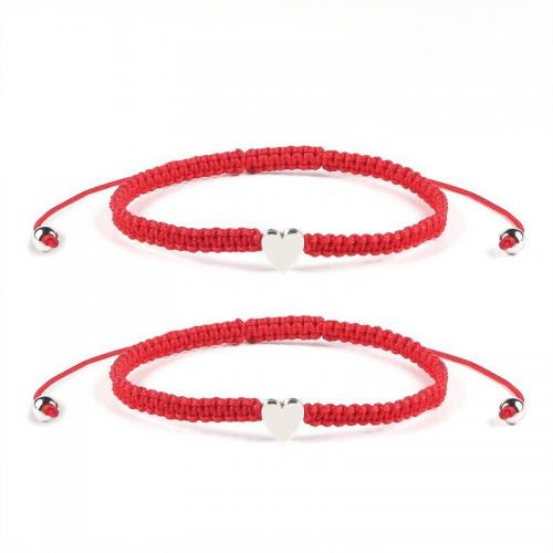 Chain Woven Bracelets Titanium Steel with Nylon Cord handmade 2 pieces & fashion jewelry & for woman nickel lead & cadmium free Length Approx 6-12 cm Sold By Set