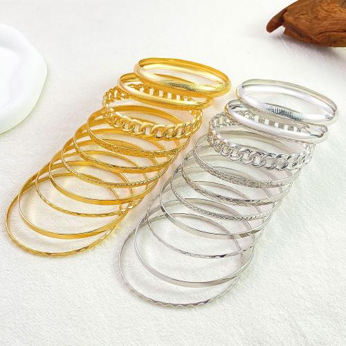 Zinc Alloy Bangle plated nine pieces & fashion jewelry & for woman nickel lead & cadmium free Sold By Set