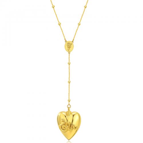 Cremation Jewelry Ashes Urn Necklace, 304 Stainless Steel, Heart, fashion jewelry & Unisex, golden, Length:Approx 51 cm, Sold By PC