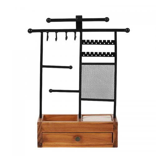 Fashion Jewelry Display, Iron, with Wood, detachable, black, nickel, lead & cadmium free, 260x110x325mm, Sold By PC