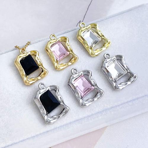 Tibetan Style Rhinestone Pendants, with rhinestone, more colors for choice, nickel, lead & cadmium free, 15x22mm, Sold By PC