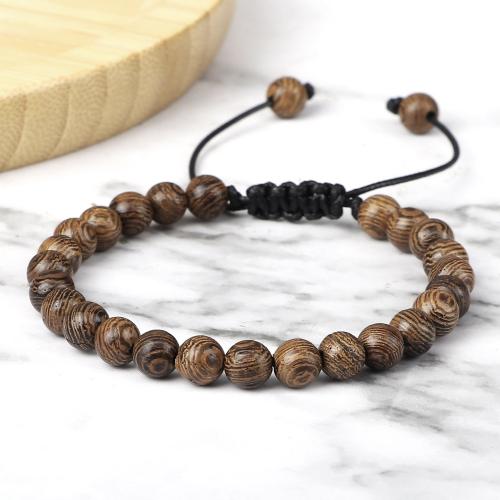 Wood Bracelets with Knot Cord Adjustable & Unisex Length Approx 17-28 cm Sold By PC