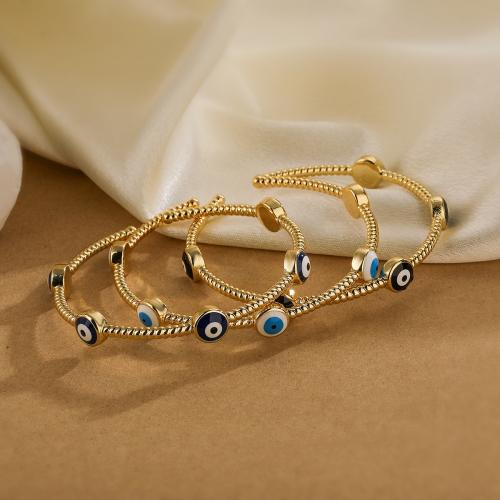 Evil Eye Jewelry Bracelet, Brass, gold color plated, evil eye pattern & for woman & enamel, more colors for choice, nickel, lead & cadmium free, Sold By PC