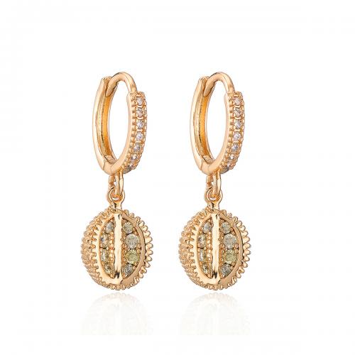 Cubic Zirconia Micro Pave Brass Earring Durian plated micro pave cubic zirconia & for woman nickel lead & cadmium free Sold By Pair