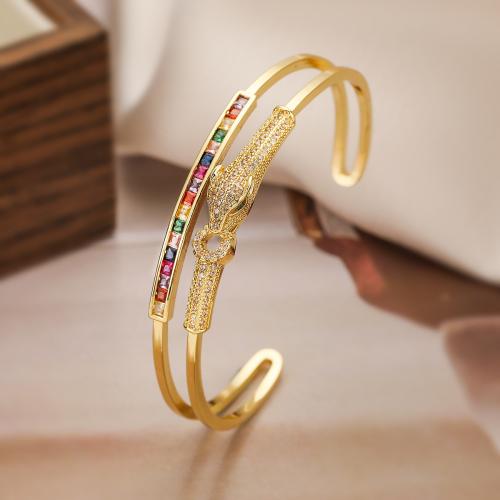 Brass Bracelet & Bangle, plated, micro pave cubic zirconia & for woman, more colors for choice, nickel, lead & cadmium free, Sold By PC