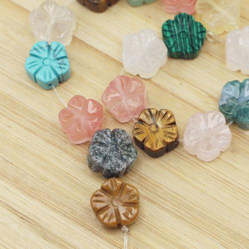 Gemstone Jewelry Beads, Flower, DIY, mixed colors, 14x14x7mm, 16PCs/Strand, Sold By Strand