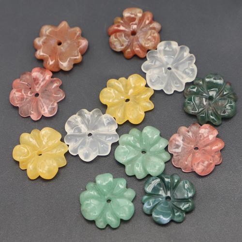 Gemstone Jewelry Beads, Natural Stone, Flower, DIY & different materials for choice, more colors for choice, 7x5mm, Sold By PC