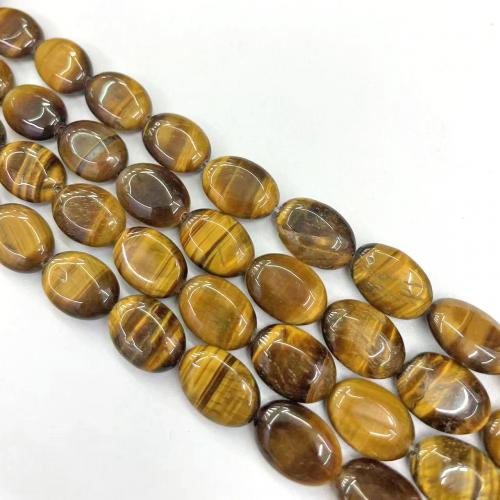 Tigerauge Perlen, oval, DIY, gemischte Farben, 14x10mm, ca. 26PCs/Strang, verkauft von Strang