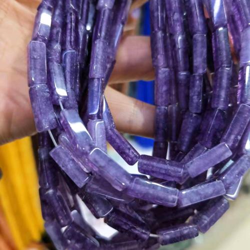 Natural Amethyst Beads Rectangle DIY purple Approx Sold By Strand