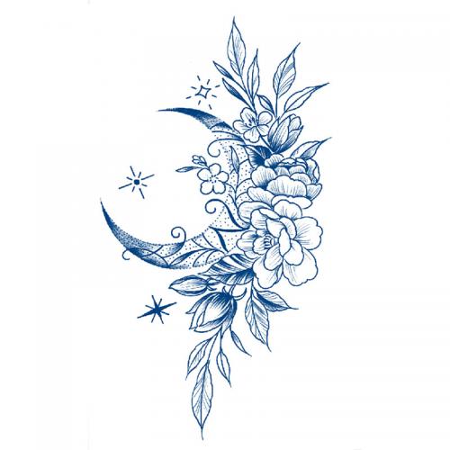 Tattoo Sticker, Paper, different designs for choice, blue, 180x110mm, 10PCs/Lot, Sold By Lot