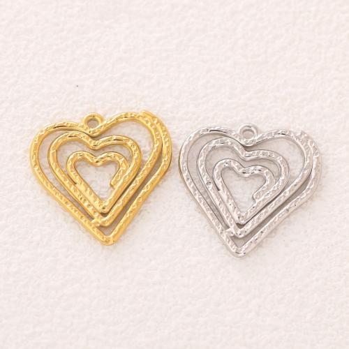 Stainless Steel Heart Pendants 304 Stainless Steel Vacuum Ion Plating fashion jewelry & DIY & hollow Sold By Bag