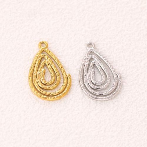 Stainless Steel Pendants, 304 Stainless Steel, Teardrop, Vacuum Ion Plating, fashion jewelry & DIY & hollow, more colors for choice, 19x29mm, 3PCs/Bag, Sold By Bag
