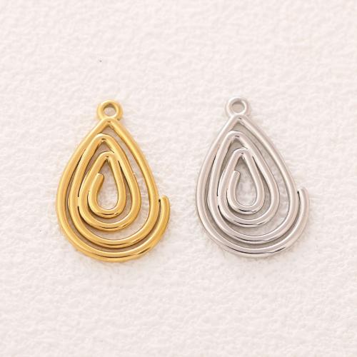 Stainless Steel Pendants 304 Stainless Steel Teardrop Vacuum Ion Plating fashion jewelry & DIY & hollow Sold By Bag