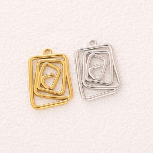 Stainless Steel Pendants, 304 Stainless Steel, Vacuum Ion Plating, fashion jewelry & DIY & hollow, more colors for choice, 19x29mm, 3PCs/Bag, Sold By Bag