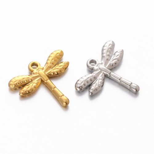 Stainless Steel Animal Pendants, 304 Stainless Steel, Dragonfly, Vacuum Ion Plating, fashion jewelry & DIY, more colors for choice, 20x18mm, 3PCs/Bag, Sold By Bag