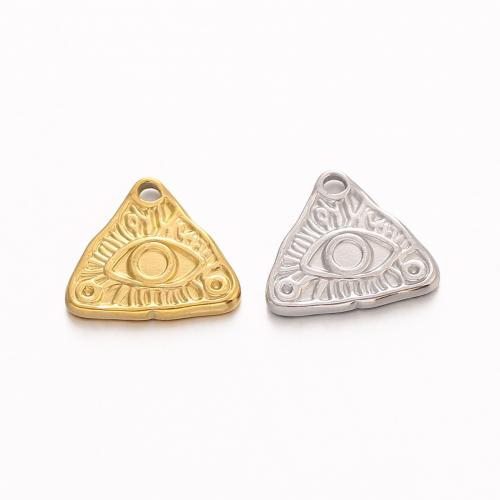 Stainless Steel Pendants, 304 Stainless Steel, Triangle, Vacuum Ion Plating, fashion jewelry & DIY, more colors for choice, 14x12mm, 3PCs/Bag, Sold By Bag