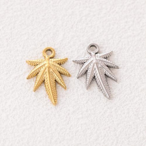 Stainless Steel Pendants, 304 Stainless Steel, Maple Leaf, Vacuum Ion Plating, fashion jewelry & DIY, more colors for choice, 18x25mm, 3PCs/Bag, Sold By Bag