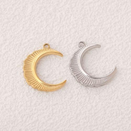 Stainless Steel Pendants 304 Stainless Steel Moon Vacuum Ion Plating fashion jewelry & DIY Sold By Bag
