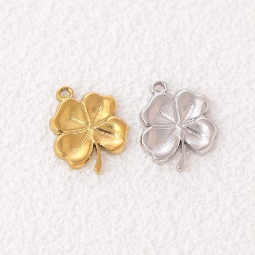 Stainless Steel Pendants, 304 Stainless Steel, Four Leaf Clover, Vacuum Ion Plating, fashion jewelry & DIY, more colors for choice, 14x18mm, 3PCs/Bag, Sold By Bag
