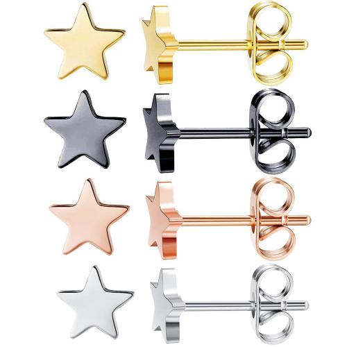 Zinc Alloy Stud Earring Star plated fashion jewelry & Unisex nickel lead & cadmium free 6mm Sold By PC