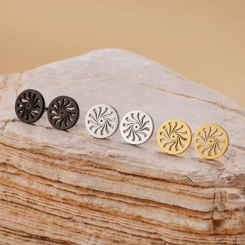 Stainless Steel Stud Earrings 304 Stainless Steel Round plated for woman Sold By Bag