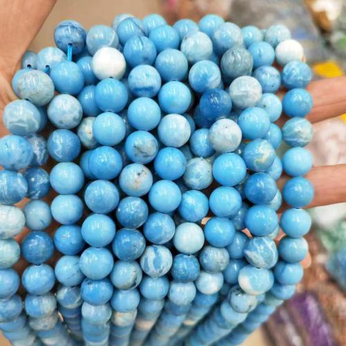 Gemstone Jewelry Beads Larimar Round DIY blue Sold By Strand