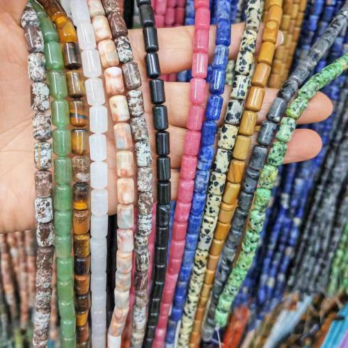 Gemstone Jewelry Beads, Natural Stone, Column, DIY & different materials for choice, more colors for choice, 6x10mm, Approx 38PCs/Strand, Sold By Strand