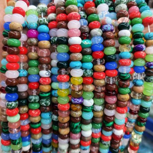Gemstone Jewelry Beads Flat Round DIY mixed colors 8mm Approx Sold By Strand