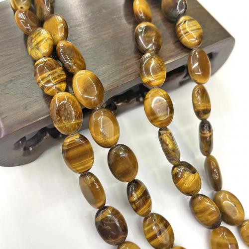 Tigerauge Perlen, oval, DIY, 10x14mm, ca. 25PCs/Strang, verkauft von Strang