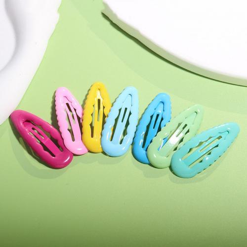 Hair Snap Clips, Iron, Girl & epoxy gel, more colors for choice, nickel, lead & cadmium free, 47x18mm, Sold By PC