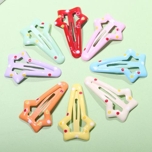 Hair Snap Clips Iron Star painted for woman & enamel nickel lead & cadmium free Sold By PC