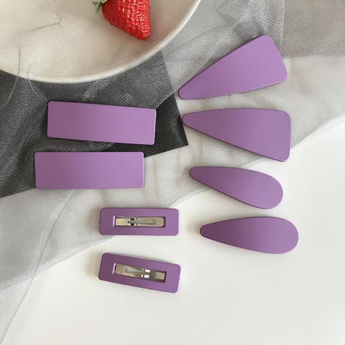 Hair Snap Clips, Iron, stoving varnish, DIY & different styles for choice & frosted, purple, nickel, lead & cadmium free, Approx 2PCs/Lot, Sold By Lot