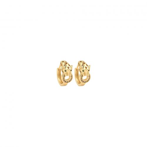 Cubic Zirconia Micro Pave Brass Earring, 18K gold plated, fashion jewelry & micro pave cubic zirconia & for woman, nickel, lead & cadmium free, 13x15.50x6.50mm, Sold By Pair
