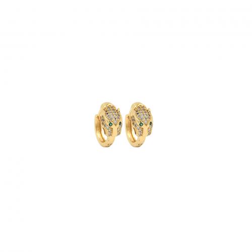 Cubic Zirconia Micro Pave Brass Earring, 18K gold plated, fashion jewelry & micro pave cubic zirconia & for woman, nickel, lead & cadmium free, 12.50x16x7mm, Sold By Pair