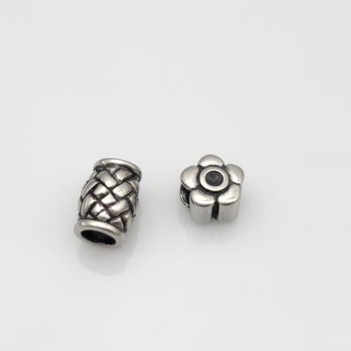 Edelstahl-Perlen mit großem Loch, 304 Edelstahl, DIY & verschiedene Stile für Wahl, originale Farbe, verkauft von PC