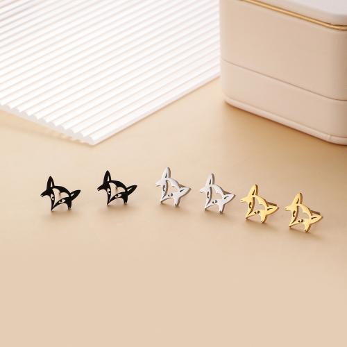 Stainless Steel Stud Earrings, 304 Stainless Steel, plated, for woman, more colors for choice, 11x10mm, 12Pairs/Bag, Sold By Bag